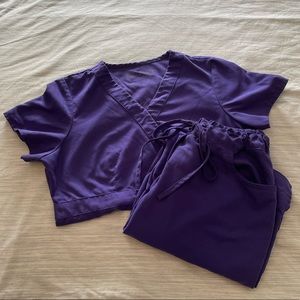 Greys Anatomy purple scrub set, size small
